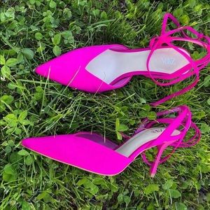 Zara Fuchsia Strappy Pointed Heels